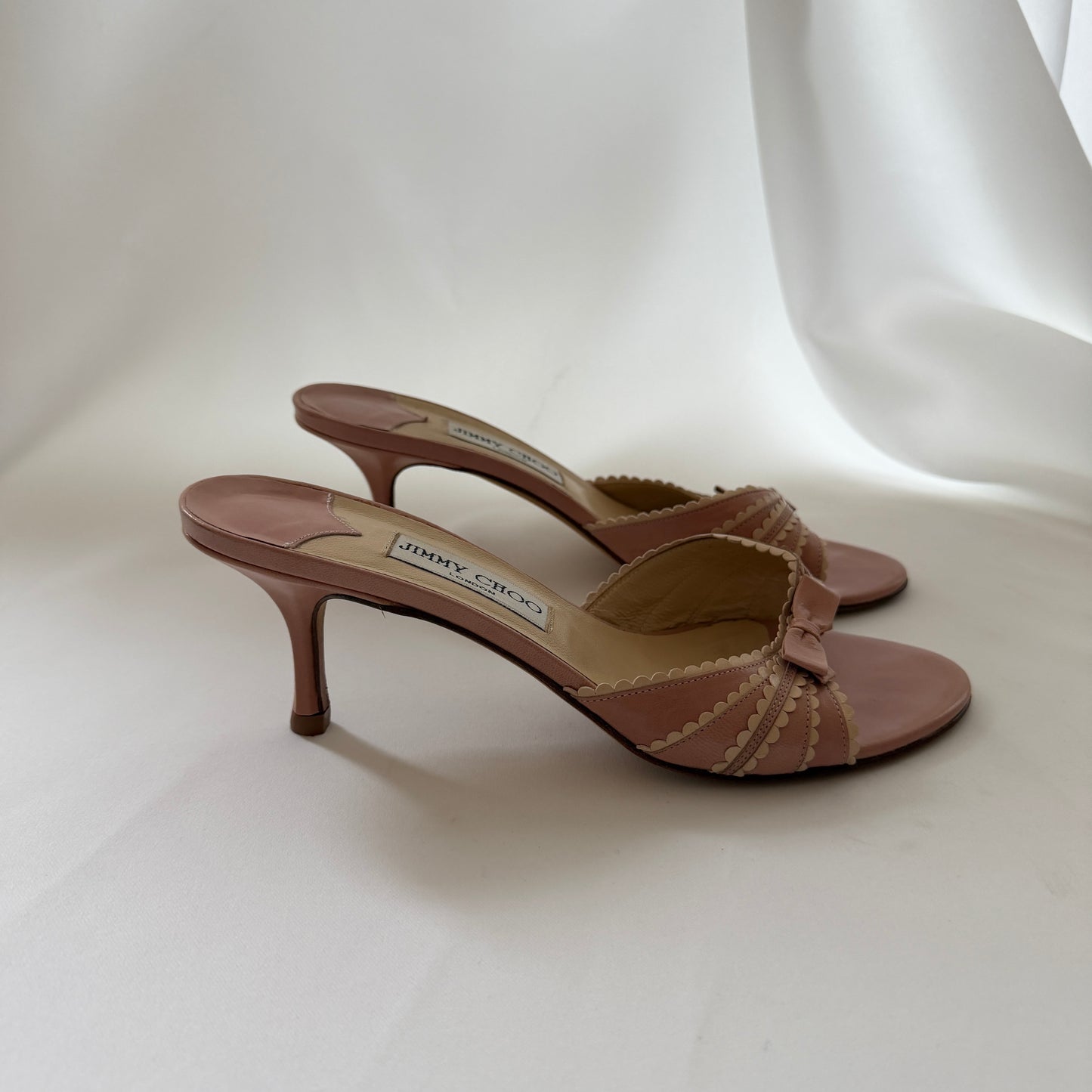 Jimmy Choo Pink Bow Mules