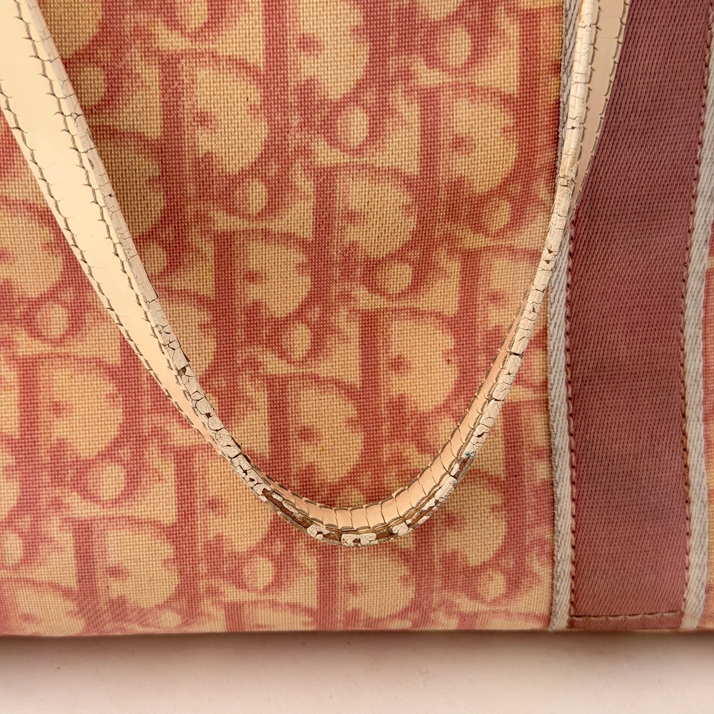 Vintage Christian Dior Oblique Trotter No. 2 Tote - Pink
