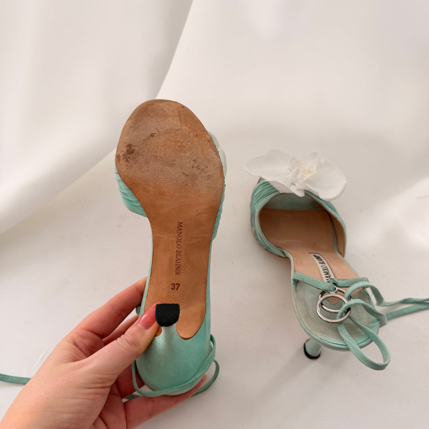 Vintage Suede Reworked Manolo Blahnik Orchid Heels