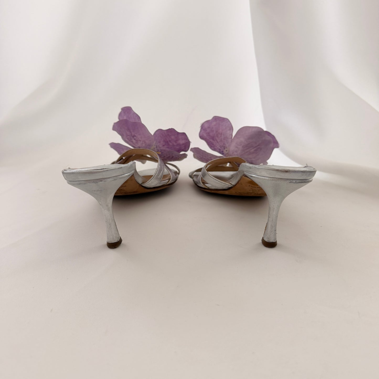 Jimmy Choo Reworked Orchid Mules - Silver