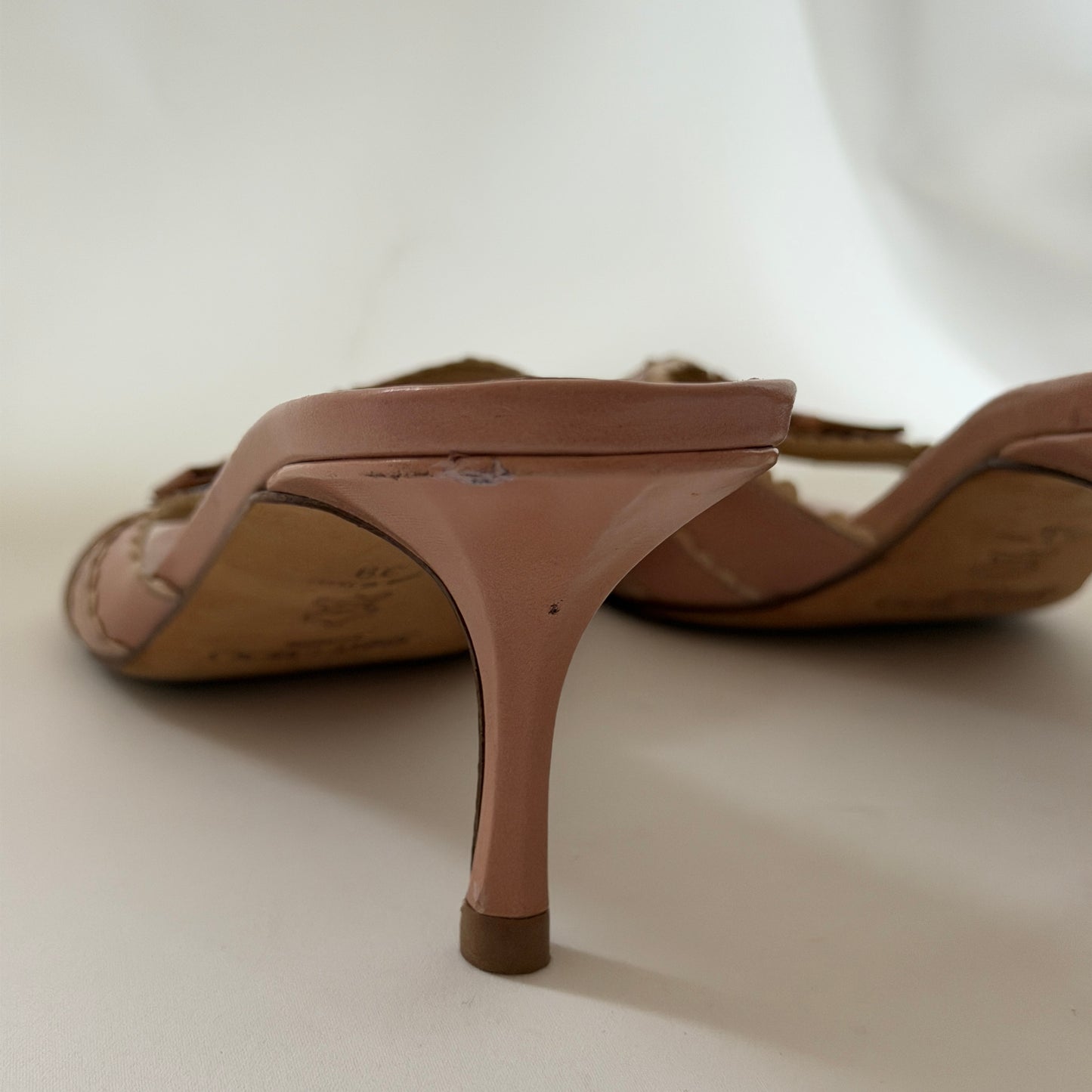 Jimmy Choo Pink Bow Mules