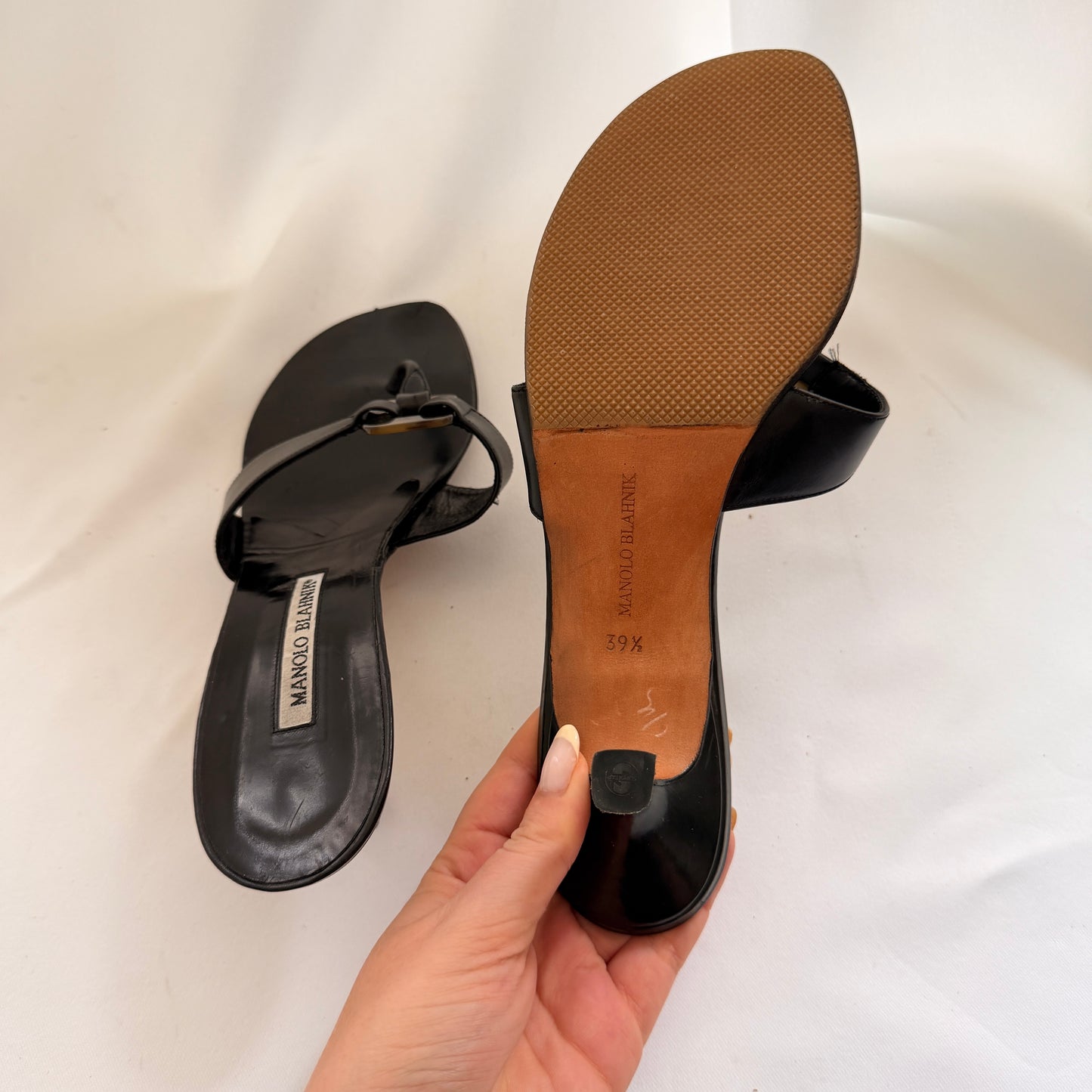 Manolo Blahnik Tortoiseshell Buckle Mules