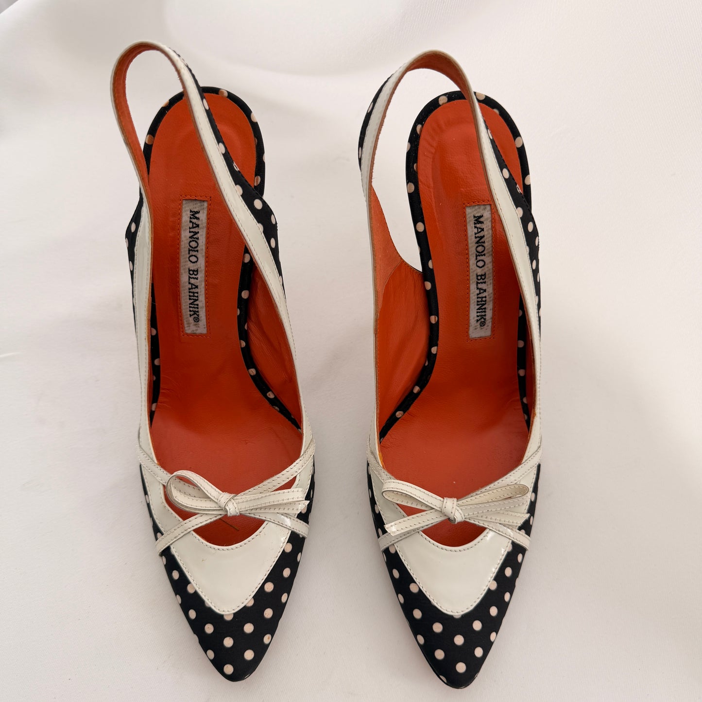 Manolo Blahnik Polka Dot Slingbacks