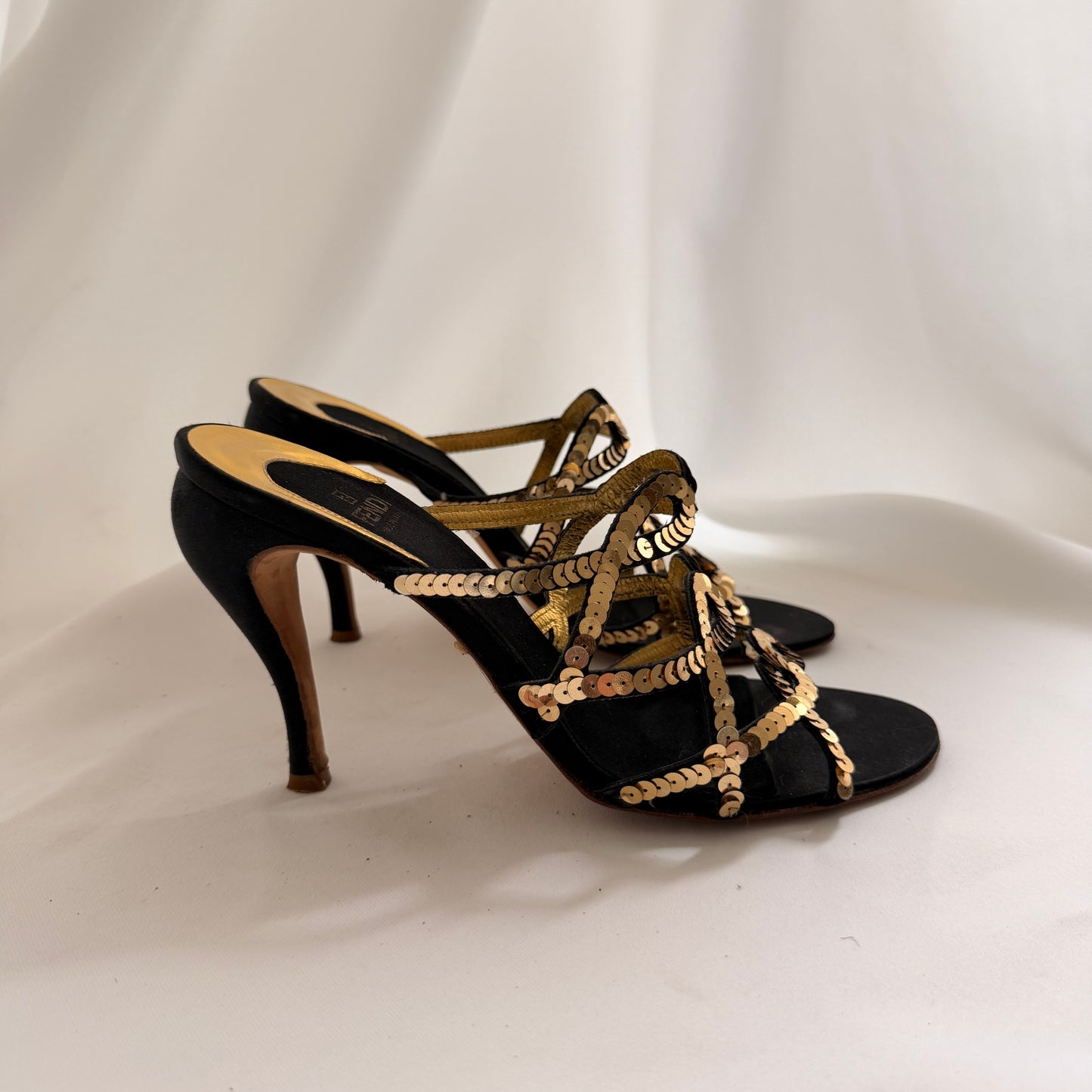 Fendi Sandali Paillettes Sequin Mules (37.5)