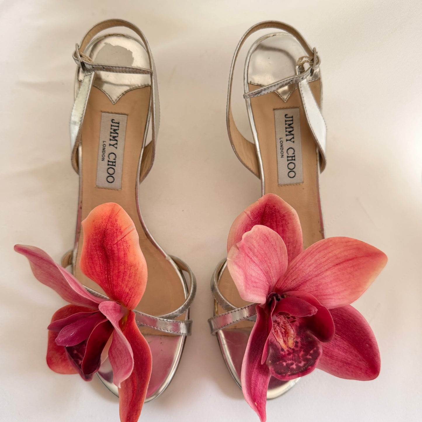 Jimmy Choo Reworked Orchid Heels - Silver & Pink