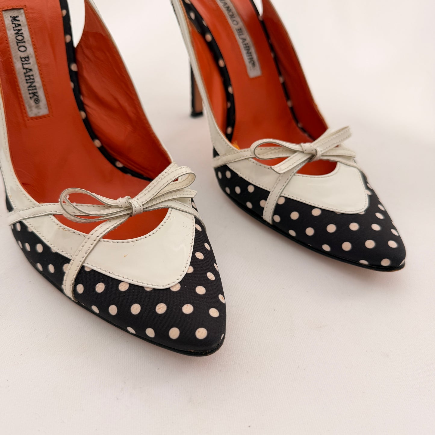 Manolo Blahnik Polka Dot Slingbacks