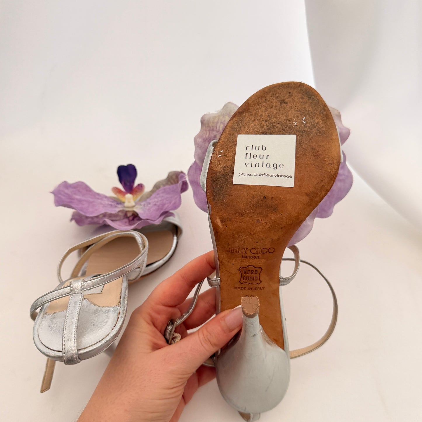 Jimmy Choo Reworked Orchid Heeled Sandals - Silver