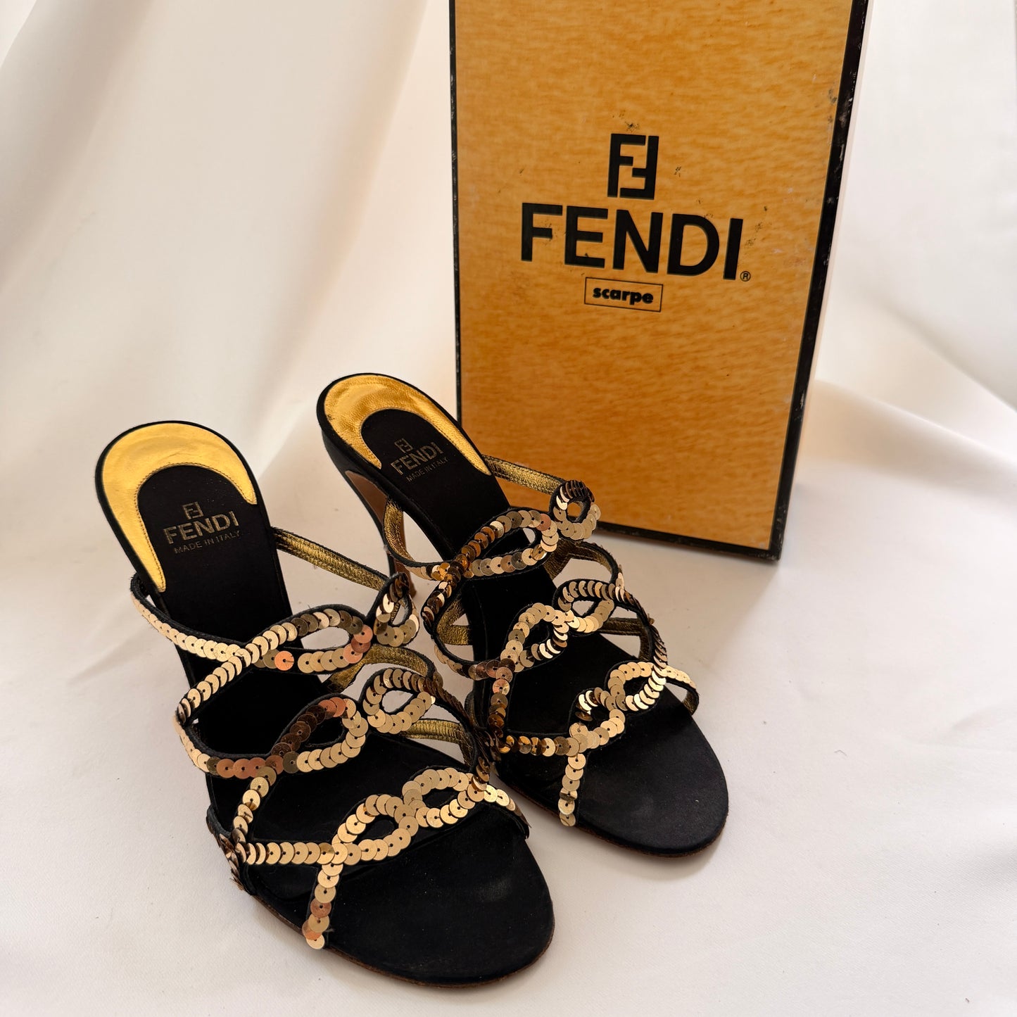 Fendi Sandali Paillettes Sequin Mules (37.5)