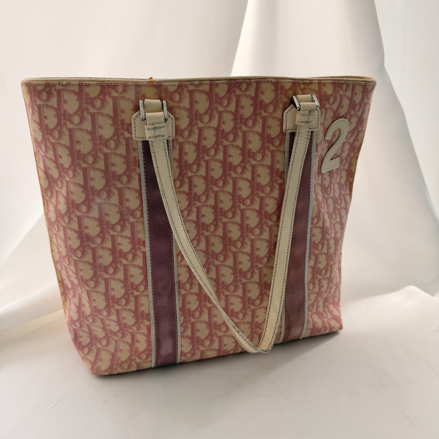 Vintage Christian Dior Oblique Trotter No. 2 Tote - Pink