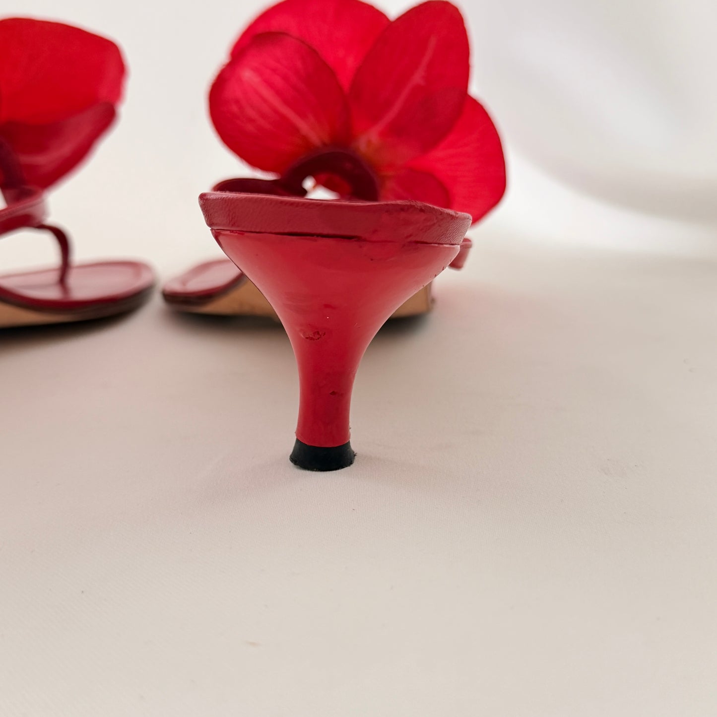Manolo Blahnik Reworked Orchid Heels - Red