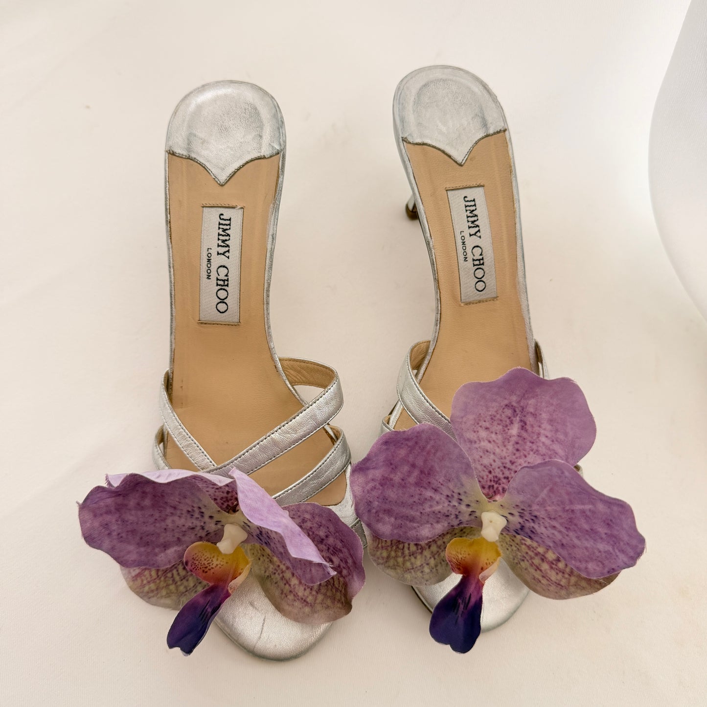Jimmy Choo Reworked Orchid Mules - Silver