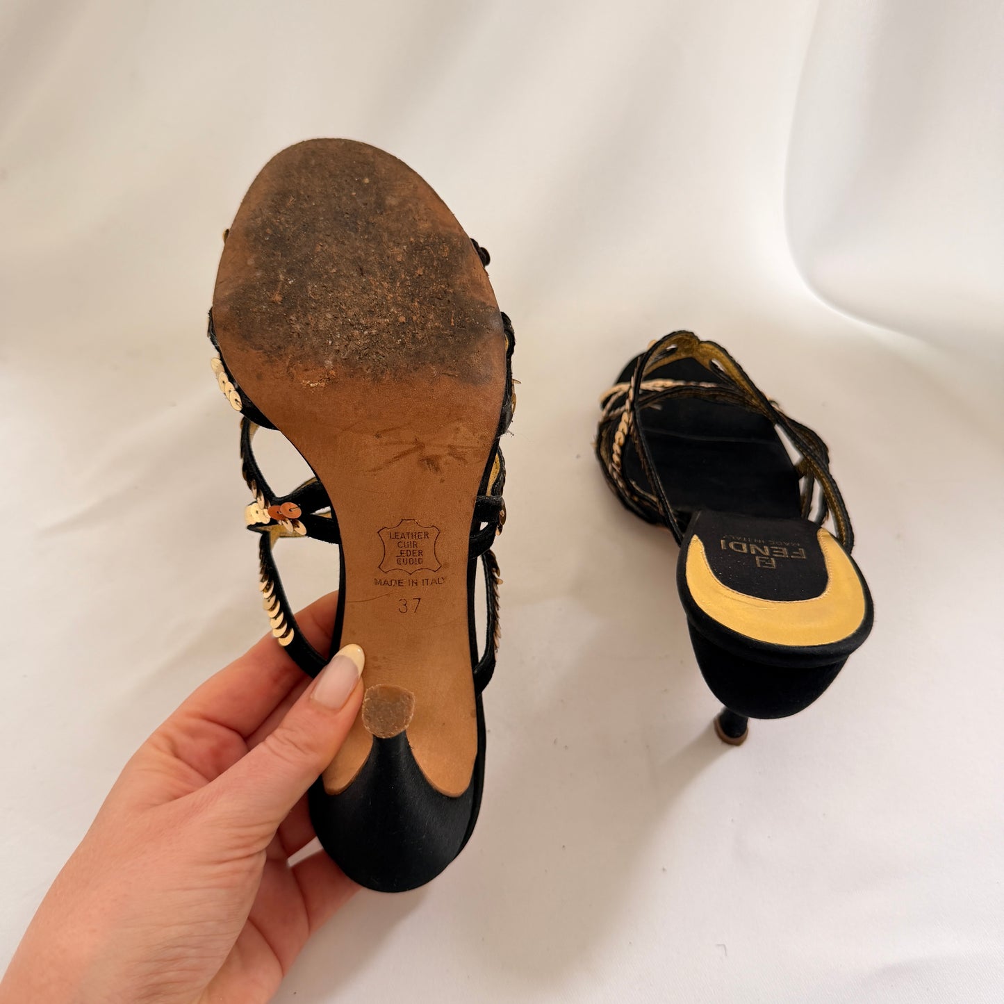 Fendi Sandali Paillettes Sequin Mules (37.5)