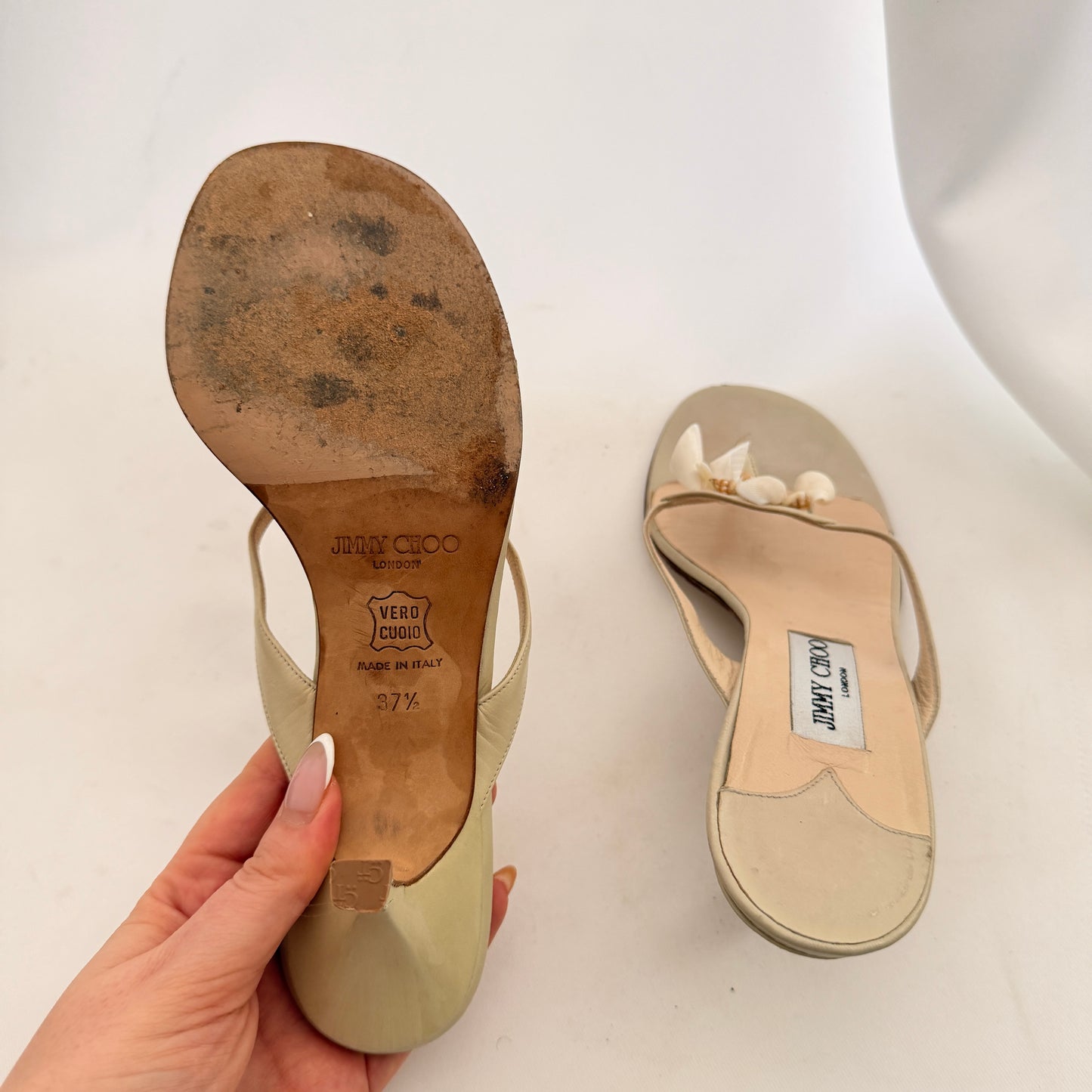 Jimmy Choo Seashell Flip Flop Heels