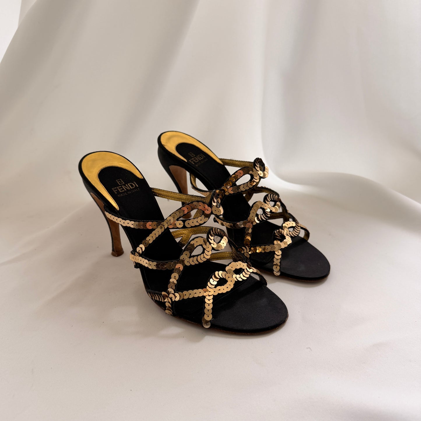 Fendi Sandali Paillettes Sequin Mules (37.5)