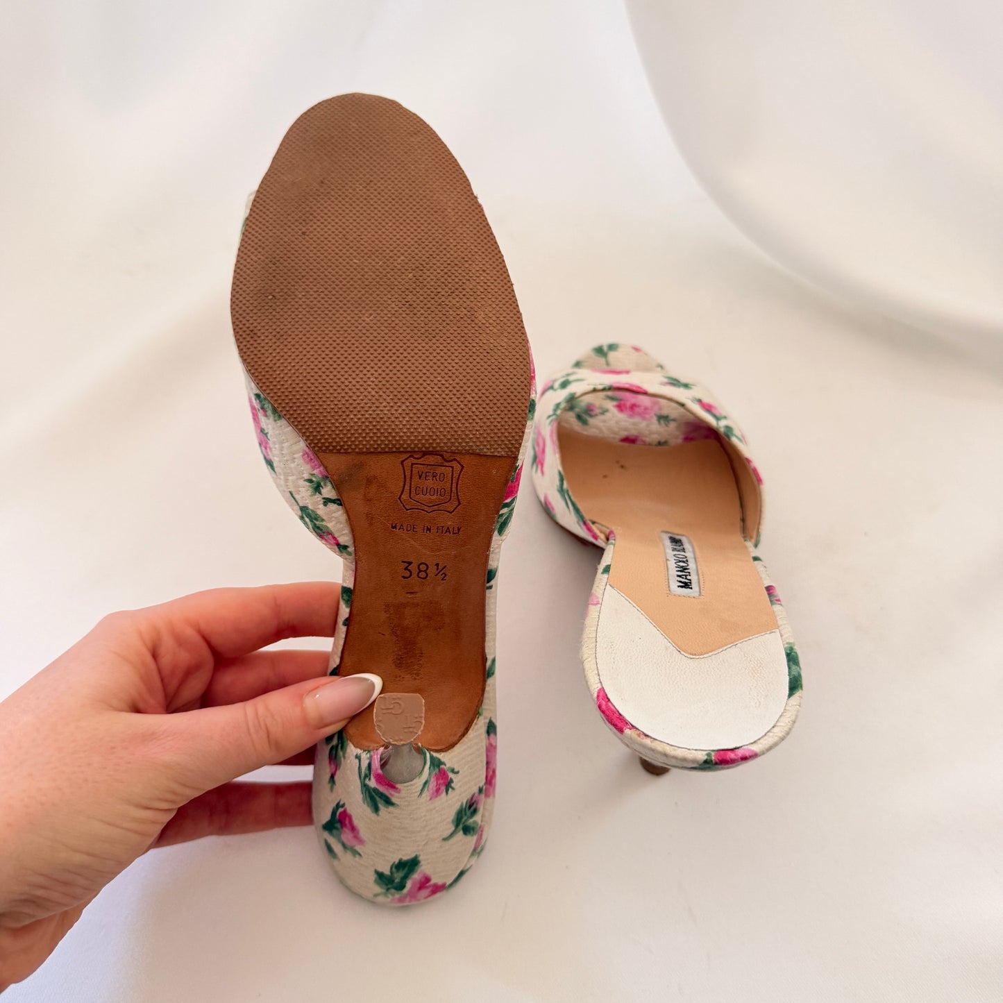 Vintage Manolo Blahnik Floral Mules