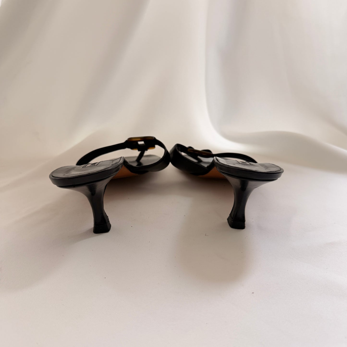 Manolo Blahnik Tortoiseshell Buckle Mules