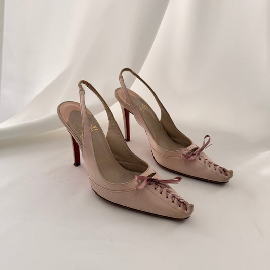 Vintage Christian Louboutin Lace Up Slingbacks