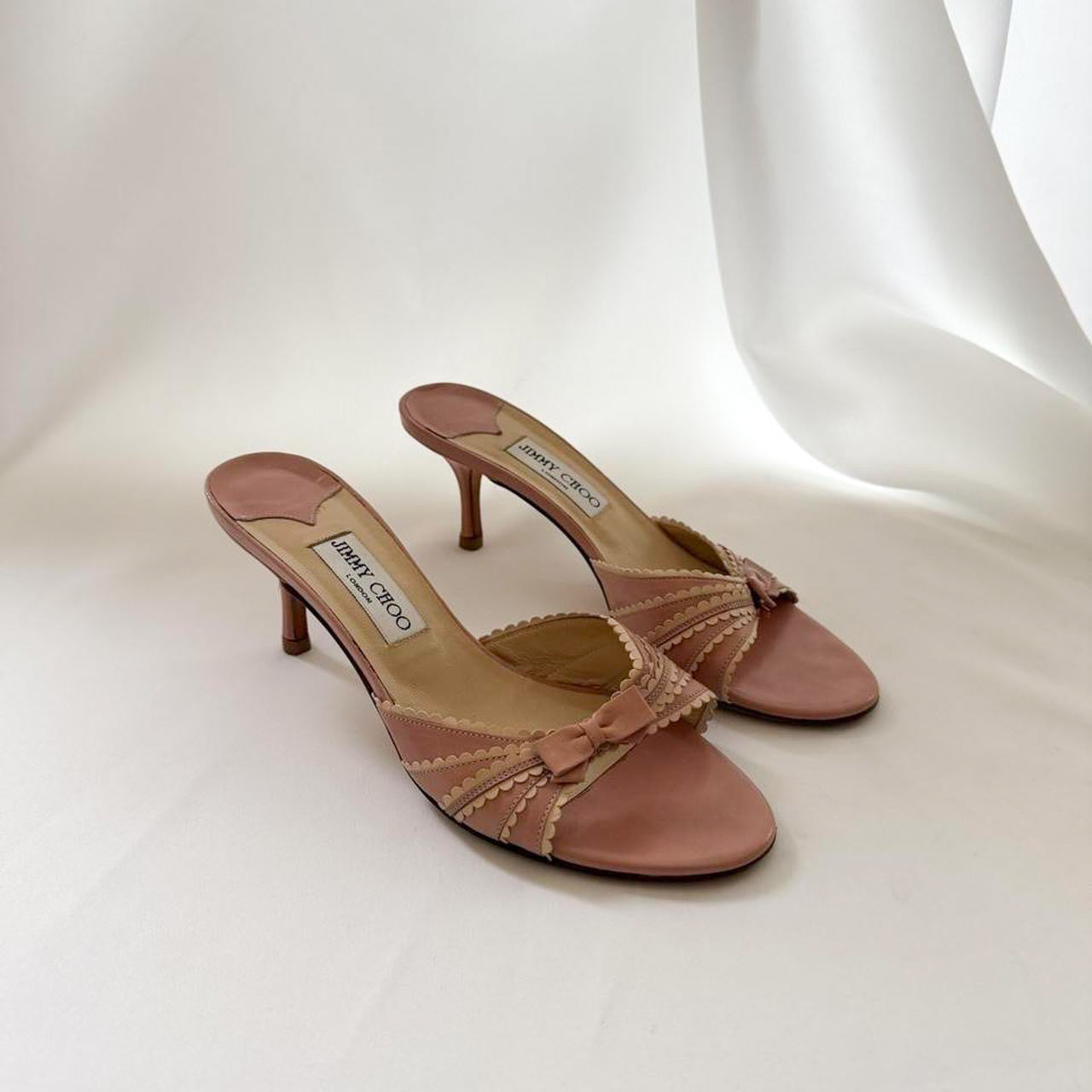Jimmy Choo Pink Bow Mules