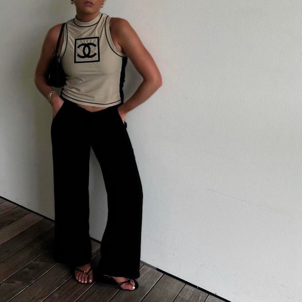 Vintage Chanel Logo Sport Top