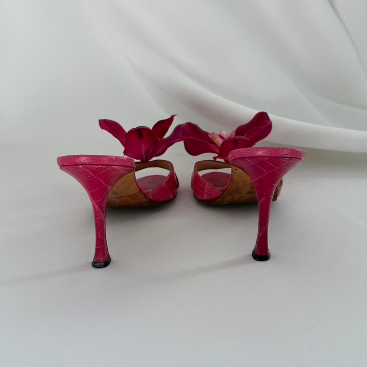 Up-cycled Manolo Blahnik Orchid Mules