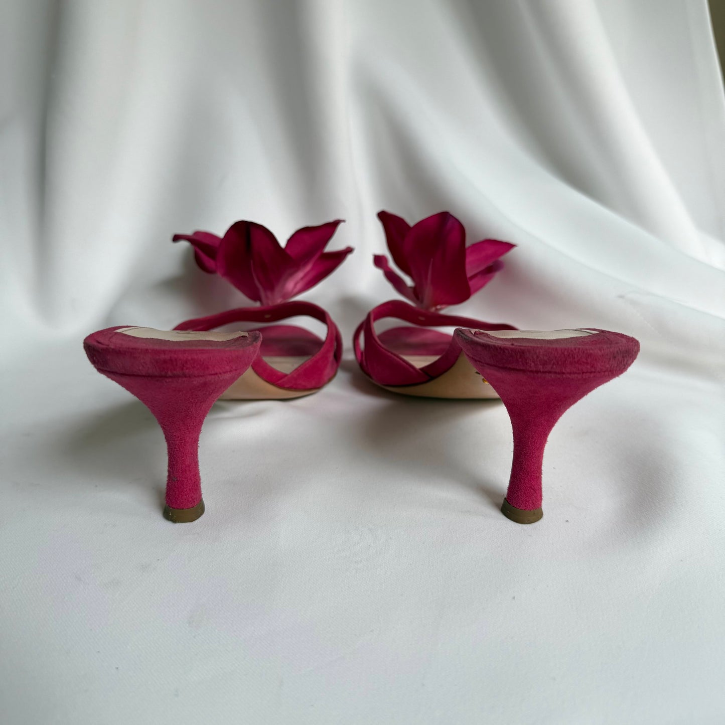 Up-cycled Prada Mules w/ Orchids