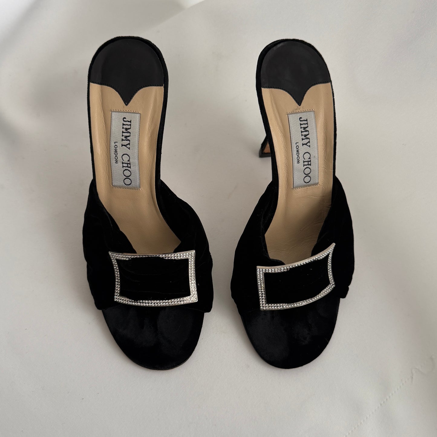 Jimmy Choo Velvet Bejeweled Mules