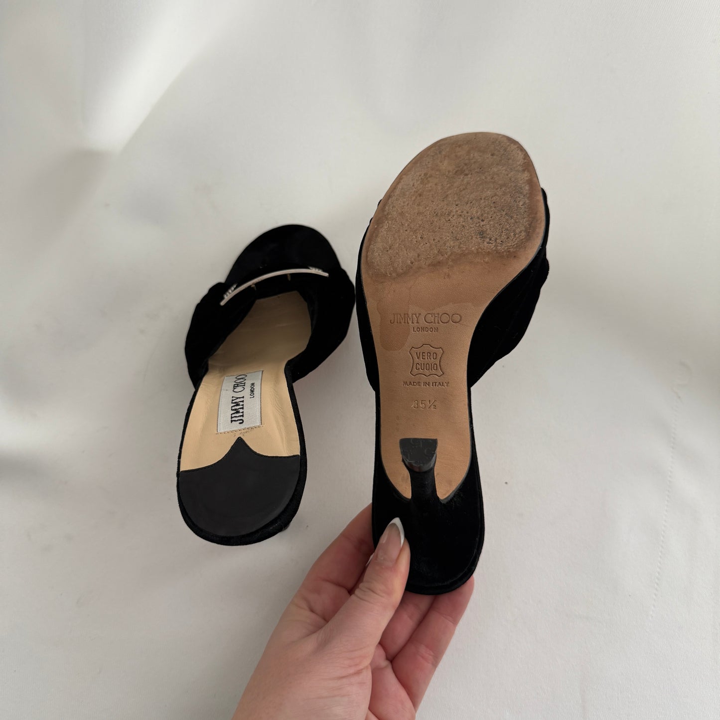 Jimmy Choo Velvet Bejeweled Mules