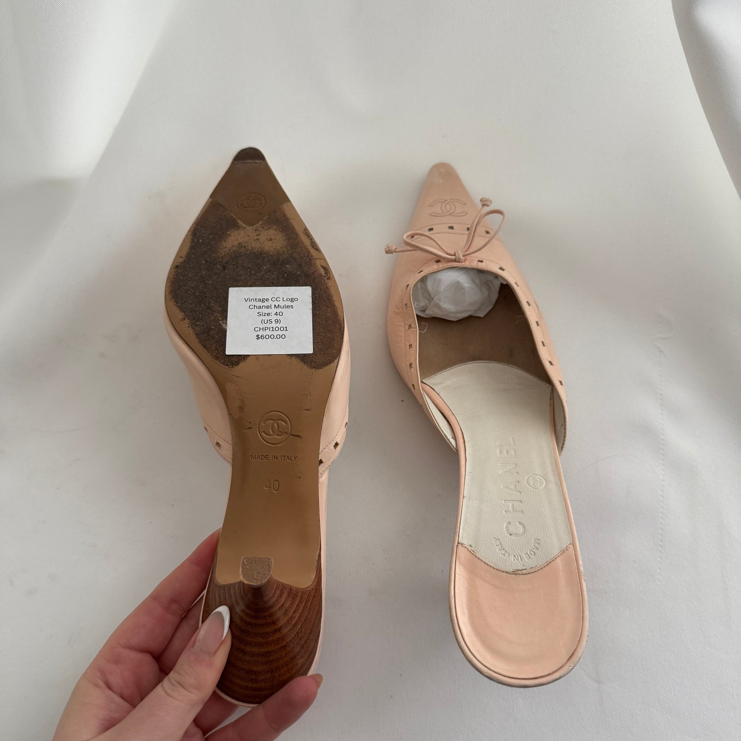 Vintage CC Logo Chanel Mules