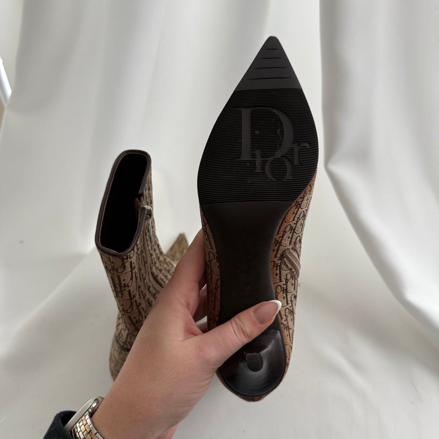 Christian Dior Vintage Printed Sock Boots