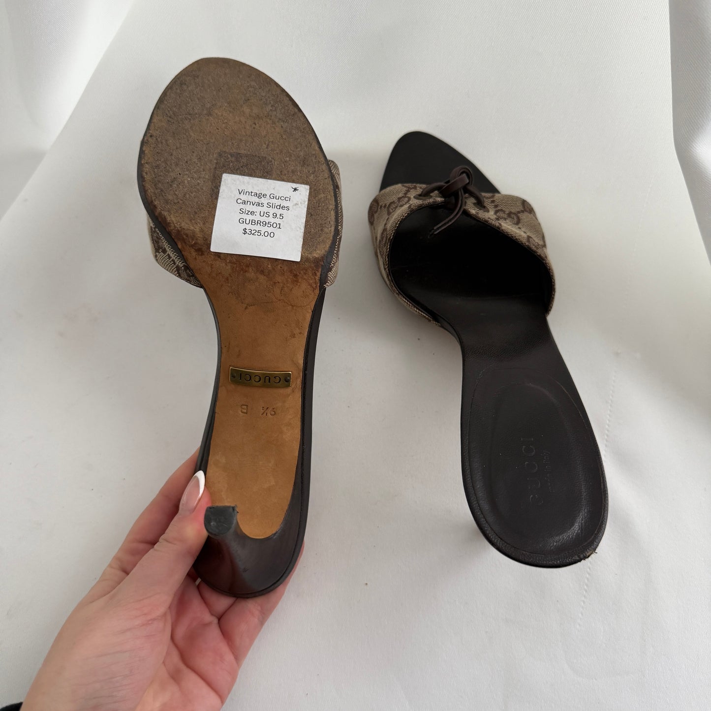 Vintage Gucci Canvas Slides