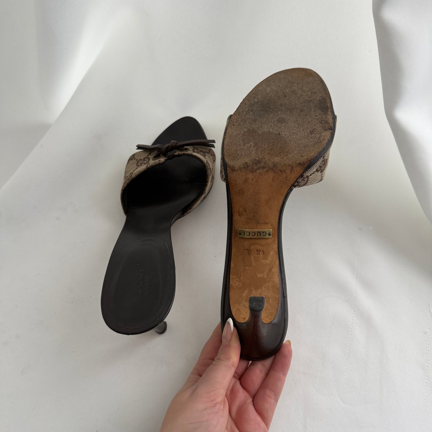 Vintage Gucci Canvas Slides