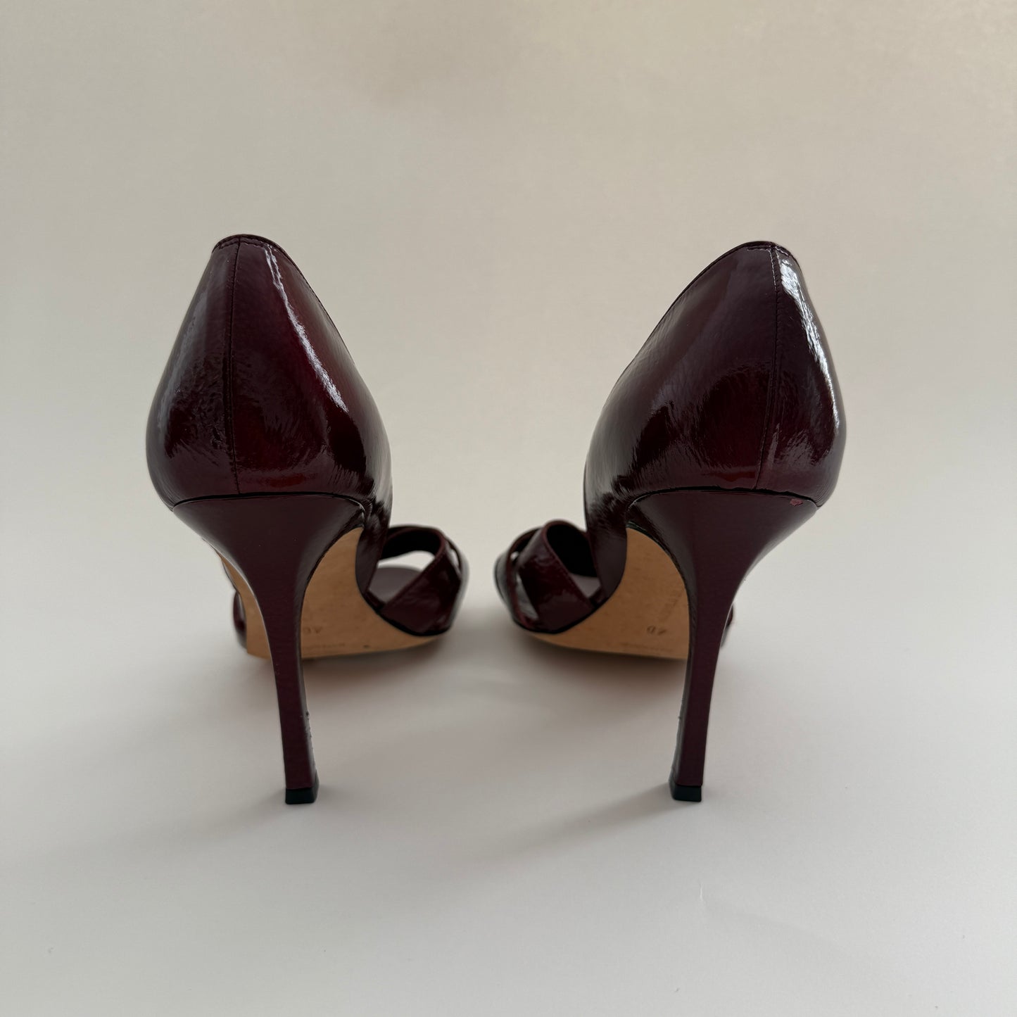 Manolo Blahnik Crimson Peep Toe Heels